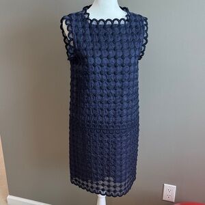 RED Valentino Blue Textured Mini Shift Dress